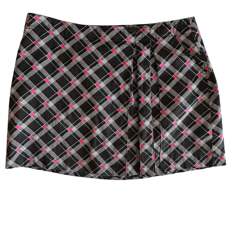 Lady Hagen Plaid Skort Womens Size 16 Black Pink Active Performance Golf Tennis